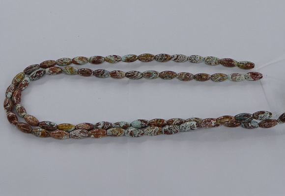 CAG9610 15.5 inches 6*12mm rice ocean agate gemstone beads
