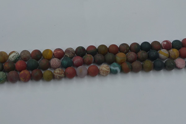 CAG9667 15.5 inches 8mm round matte ocean agate beads wholesale