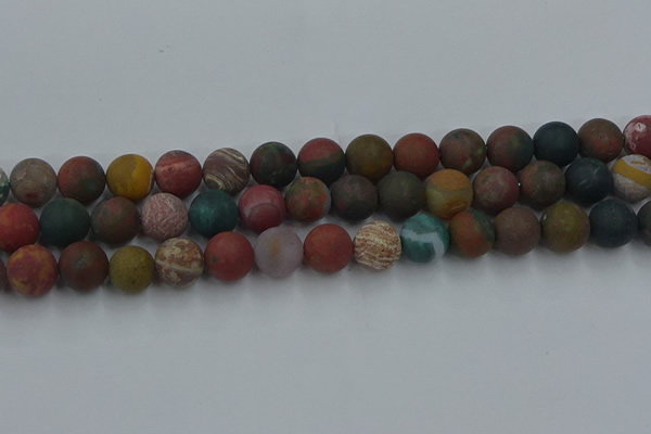 CAG9669 15.5 inches 12mm round matte ocean agate beads wholesale
