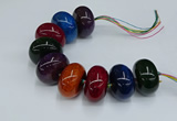 CAG9686 7.5 inches 20*35mm rondelle agate gemstone beads
