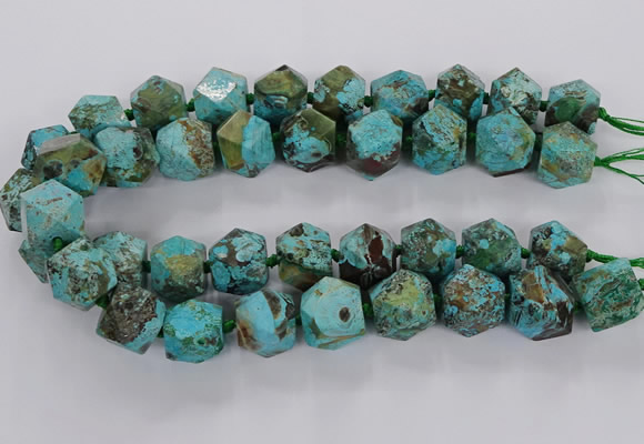 CAG9698 15.5 inches 16*17mm - 18*19mm faceted nuggets ocean agate beads