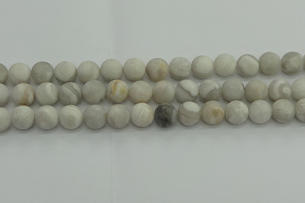 CAG9704 15.5 inches 12mm round matte grey agate beads wholesale