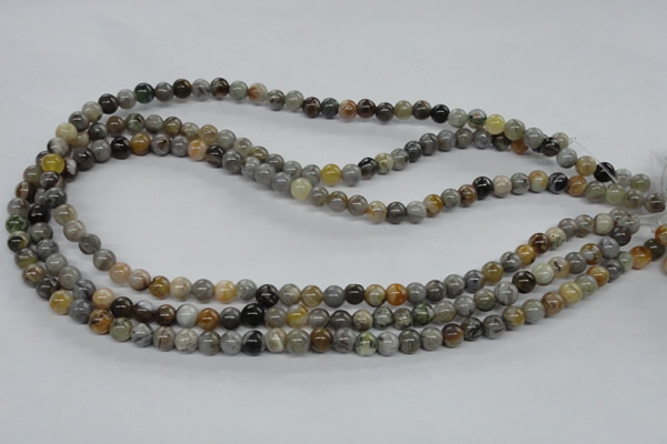 CAG971 15.5 inches 6mm round bamboo leaf agate gemstone beads