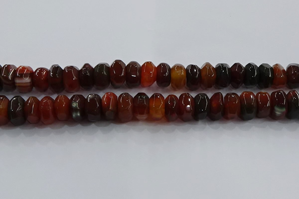 CAG9766 15.5 inches 8*16mm faceted rondelle agate gemstone beads