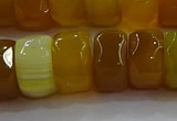 CAG9777 15.5 inches 8*16mm faceted rondelle agate gemstone beads