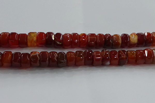 CAG9782 15.5 inches 8*16mm faceted rondelle agate gemstone beads
