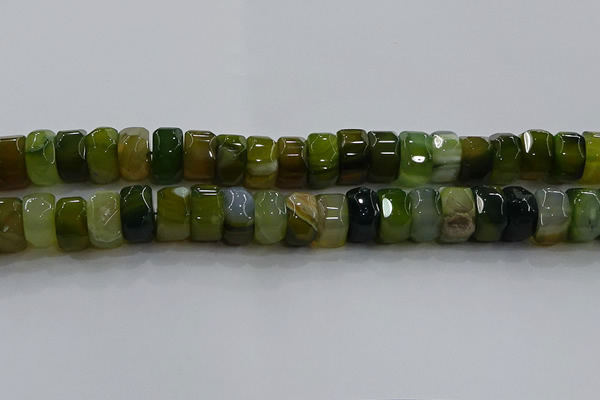 CAG9786 15.5 inches 8*16mm faceted rondelle agate gemstone beads