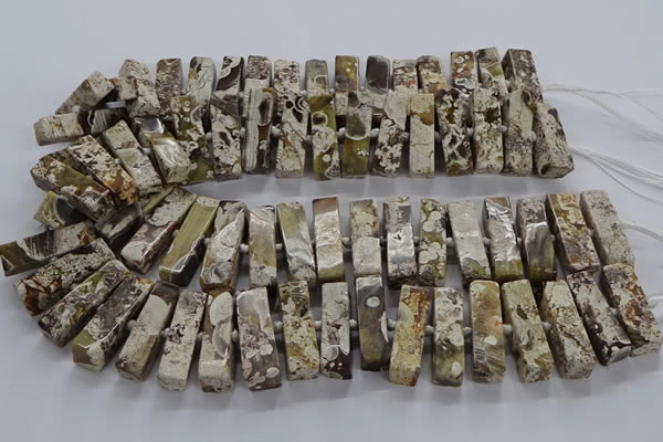 CAG9797 15.5 inches 9*25mm - 10*35mm cuboid ocean agate beads