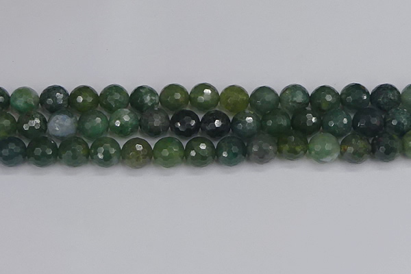 CAG9827 15.5 inches 12mm faceted round moss agate beads