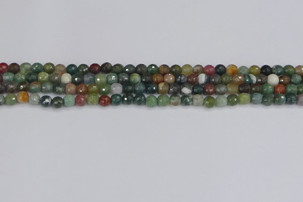 CAG9830 15.5 inches 4mm faceted round Indian agate beads