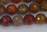CAG9847 15.5 inches 8mm faceted round red moss agate beads