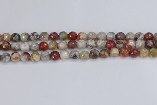CAG9862 15.5 inches 8mm faceted round Mexican crazy lace agate beads