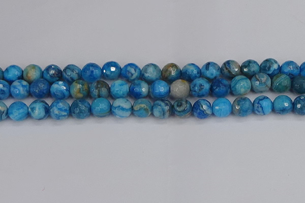 CAG9885 15.5 inches 10mm faceted round blue crazy lace agate beads