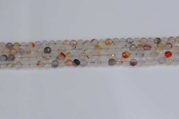 CAG9889 15.5 inches 4mm faceted round dendritic agate beads