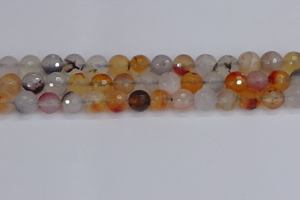 CAG9893 15.5 inches 12mm faceted round dendritic agate beads
