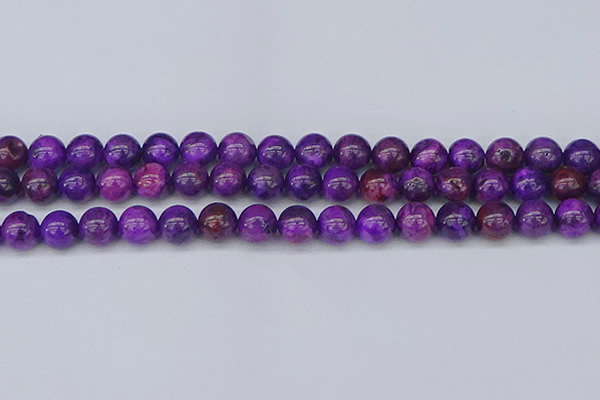 CAG9919 15.5 inches 8mm round purple crazy lace agate beads