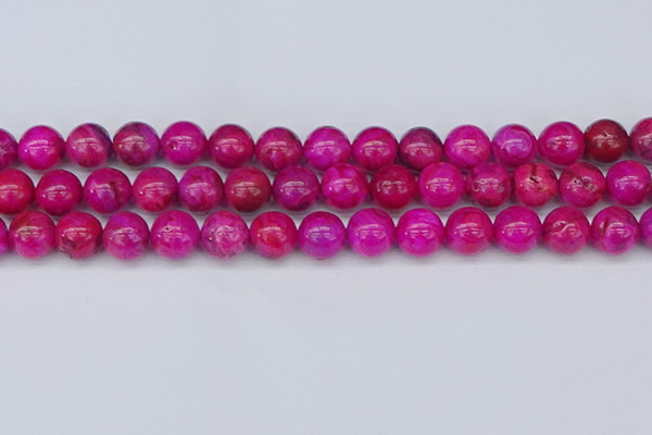 CAG9927 15.5 inches 10mm round fuchsia crazy lace agate beads