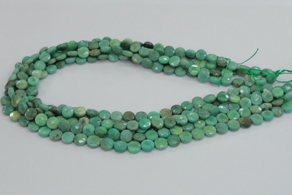 CAG993 15.5 inches 10mm faceted coin green grass agate gemstone beads