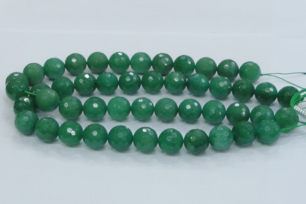 CAJ06 15.5 inches 16mm faceted round green aventurine jade beads