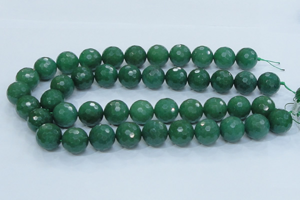 CAJ07 15.5 inches 18mm faceted round green aventurine jade beads