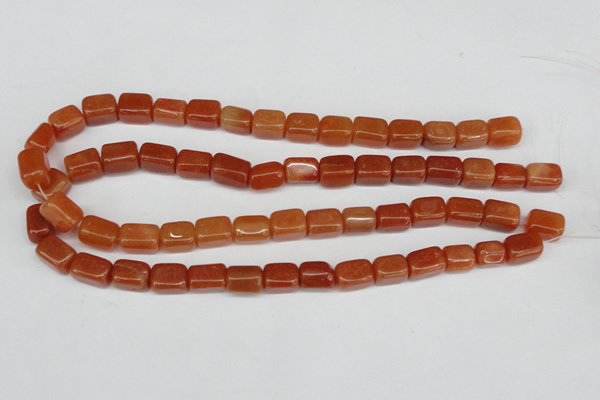 CAJ151 15.5 inches 10*13mm cuboid red aventurine jade beads