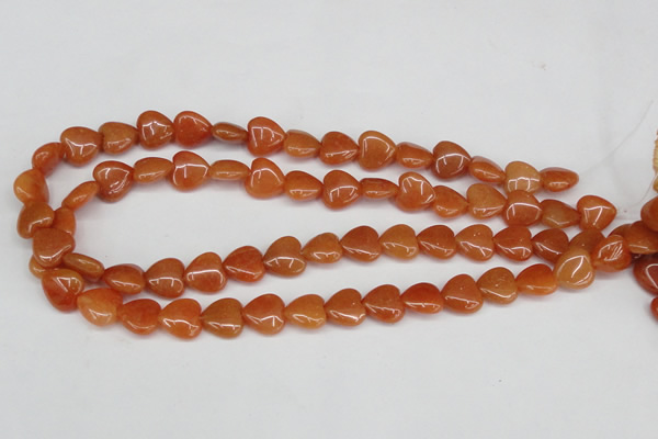 CAJ152 15.5 inches 12*12mm heart red aventurine jade beads