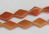 CAJ153 15.5 inches 10*15mm rhombic red aventurine jade beads