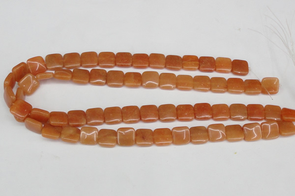 CAJ155 15.5 inches 12*12mm square red aventurine jade beads