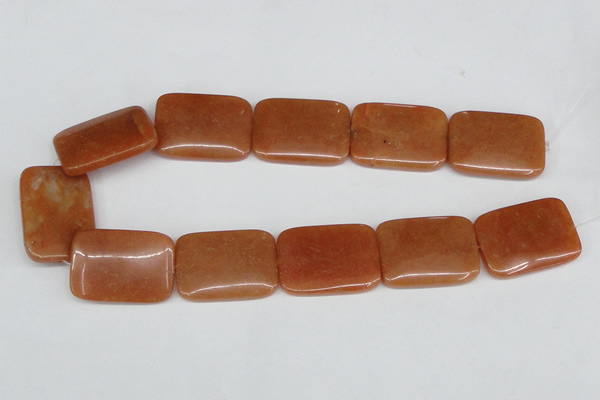 CAJ160 15.5 inches 25*35mm rectangle red aventurine jade beads