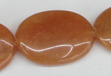 CAJ163 15.5 inches 25*35mm oval red aventurine jade beads