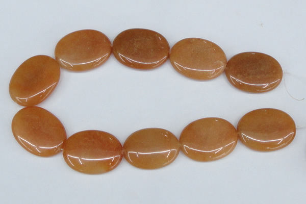CAJ164 15.5 inches 30*45mm oval red aventurine jade beads
