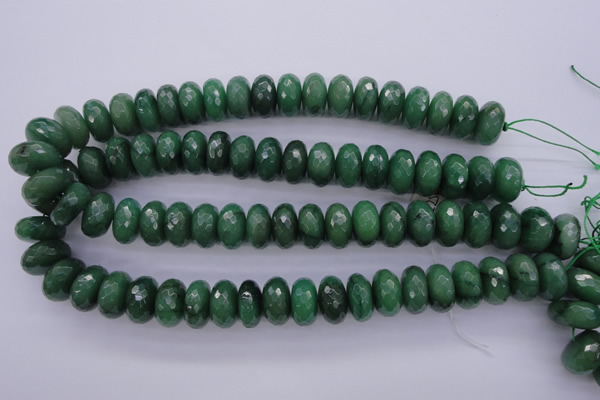 CAJ19 15.5 inches 9*18mm faceted rondelle green aventurine beads