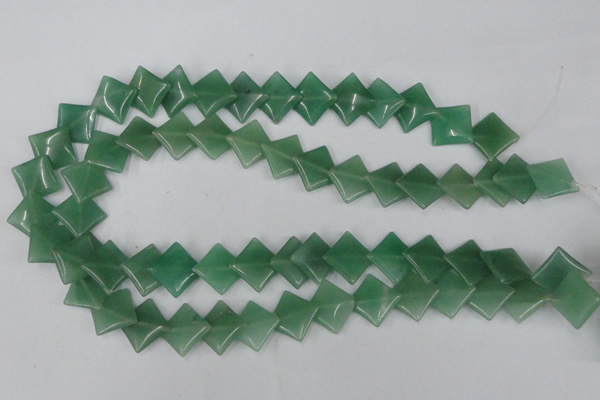 CAJ302 15.5 inches 14*14mm diamond green aventurine jade beads