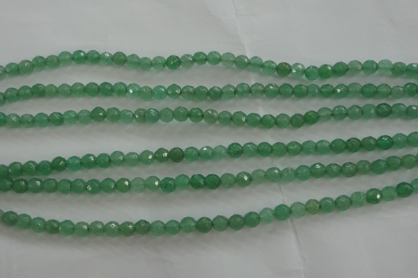 CAJ409 15.5 inches 4mm faceted round green aventurine beads