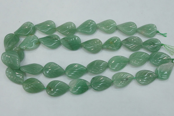 CAJ56 15.5 inches 18*25mm twisted leaf green aventurine jade beads