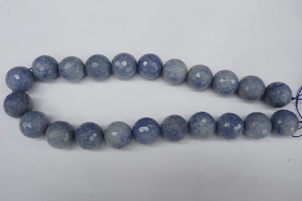 CAJ567 15.5 inches 18mm faceted round blue aventurine beads wholesale