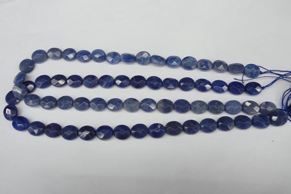 CAJ580 15.5 inches 10*12mm faceted oval blue aventurine beads wholesale