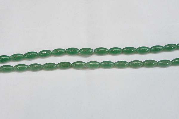 CAJ646 15.5 inches 8*16mm rice green aventurine beads