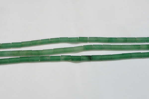 CAJ648 15.5 inches 6*12mm faceted tube green aventurine beads