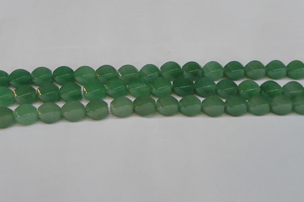 CAJ666 15.5 inches 10*14mm twisted rice green aventurine beads