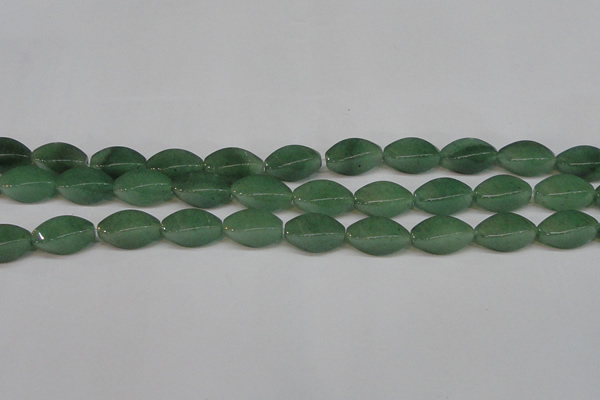 CAJ667 15.5 inches 10*20mm twisted rice green aventurine beads