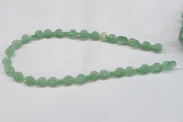 CAJ692 15.5 inches 3*10mm curved moon green aventurine beads