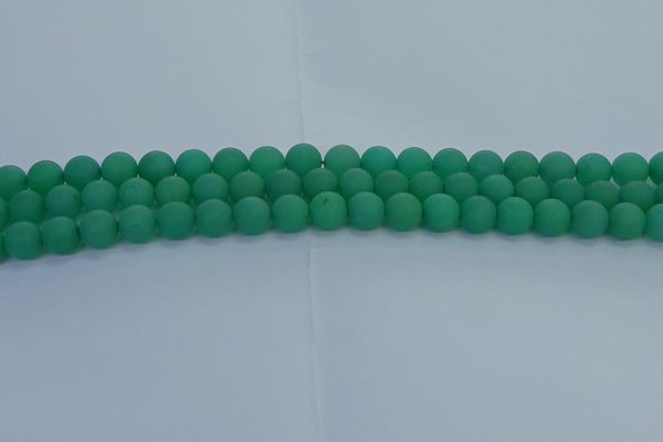 CAJ712 15.5 inches 8mm round matte green aventurine beads