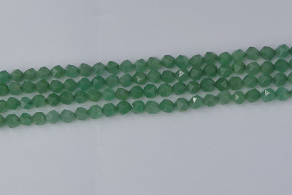 CAJ731 15.5 inches 6mm faceted nuggets green aventurine beads
