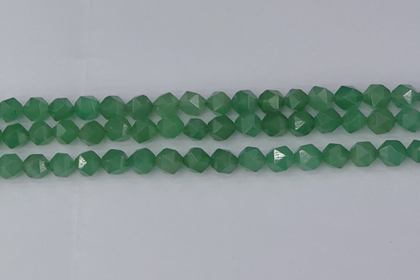 CAJ732 15.5 inches 8mm faceted nuggets green aventurine beads