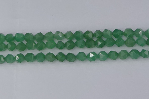 CAJ733 15.5 inches 10mm faceted nuggets green aventurine beads
