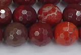 CAJ762 15.5 inches 12mm faceted round apple jasper beads