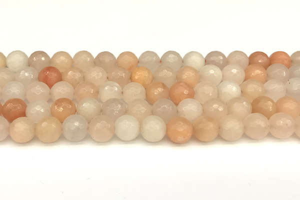 CAJ821 15 inches 8mm faceted round pink aventurine beads