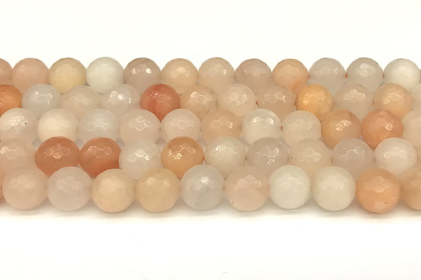 CAJ823 15 inches 12mm faceted round pink aventurine beads