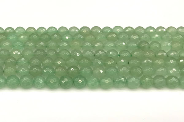 CAJ830 15 inches 6mm faceted round green aventurine beads
